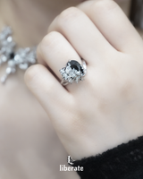 Black Heart Open Ring
