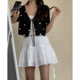 RIBBON SHIRRING SKIRT PANTS