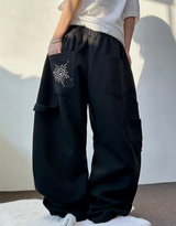SUNNY SIDE UP☀CARPENTER TWO PINTUCK PARACHUTE BALLOON SWEAT PANTS 🖤🤍🩶3COLOR