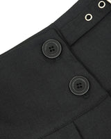 Buckle Pleated Mini Skirt Black