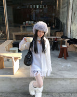 タッセルマフラーニット