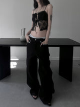 cross studded buckle pants