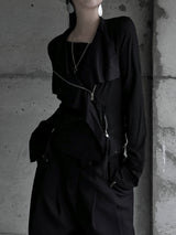 suede drape rider jacket (2color)