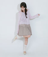 CHECK CANCAN MINI SKIRT (BROWN)