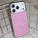 ピンクチェックケース (bumper)