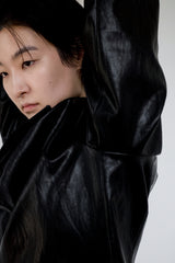 Faux leather jacket, Black