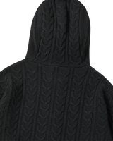 25FW CABLE KNIT HOODIE ZIP UP BLACK