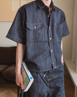 Bion Stitch Half Denim Shirt