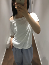 フォグオフショルダーTシャツ (4color)