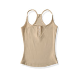 ルミボタンレースバックスリーブレス