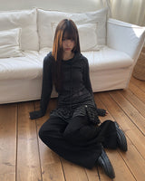 Teuin スターパッチ フリース フードスウェットシャツ