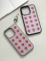 フルーツテトリスエポキシーシルバーケース - strawberry