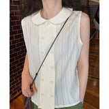 burring sleeveless blouse
