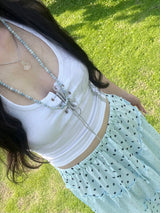 MADE cream blue necklace