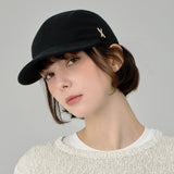 VA Stud Glossy Scrunchie Cap / Black