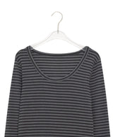 ケア ストライプ レイヤード ロングスリーブ Tシャツ