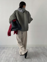 [wool 55%] ミニホールラグランフーデッドニット