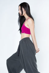 Back Tunnel Bra Top (Magenta pink)