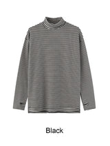 ロードストライプタートルネックTシャツ