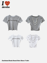 ダックスフントビーズ ラウンドショートスリーブ Tシャツ