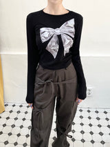 1168. Silver ribbon slim T (2color)