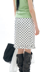 Bubble dot frill skirt