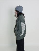 Hakata Stripe Coloring String Knitwear Zip-Up
