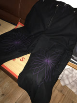 Wildflower Stitch Pants _ Black & Purple