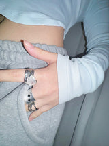 Bumpy crystal ring