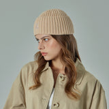 VA Curved Logo Washed Beanie / Beige