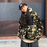 Oversized Camo Sherpa Zip-Up