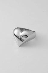 [925Silver] Plump heart ring