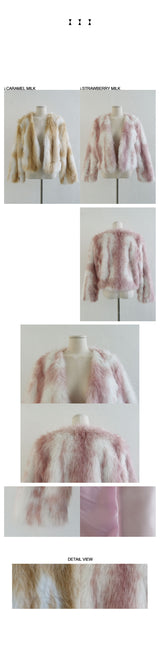 CARAMEL MILK FUR JACKET