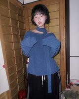 (3color) Muffler Loose-fit Rib Knit