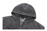 Odd-Signature-Denim-Sweat-Crop-Zip-Up - 2COLOR