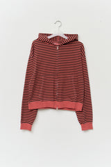 Peter Pigment Striped Zip Hoodie
