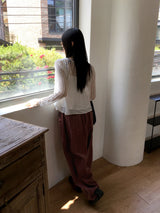 Curon punching net button see-through long sleeve cardigan