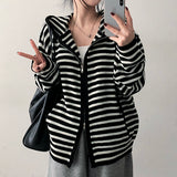 Kai Boxy Two Way Dangara Knit Hooded Zip-Up