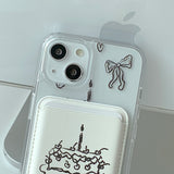 BlackWhite - パーティーケーキ Magsafe フォーンケース カードポケット セット