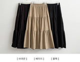 Monbe corduroy A-line cancan long skirt
