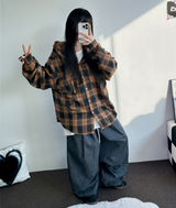 5000ソルド🥳❤デニムバージョン ❤ツーピンタックバルーンコットンパンツ🖤🩵🧸3カラー