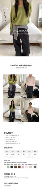 Loosefit v neck knit(8color)