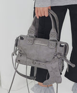 BELTED WASHING LEATHER MINI BAG (GRAY) F26QE991