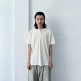 Structured Shoulder-Button Textured T-Shirt