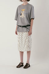 Dot frill skirt_ivory