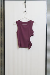 Side Cutout Ribbed Sleeveless (Purple)