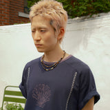 Shell ringer half T-shirts / Navy
