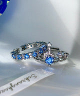 BLUE CUBIC CROWN RINGS