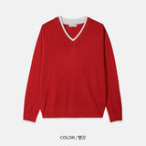 カラーリングMER Vネックニット 4COLOR