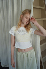 Petal satin skirt_mint